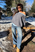 Averi Striped Oversized Off Shoulder Sweater