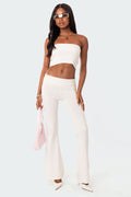 Desiree Knitted Low Rise Fold Over Trousers