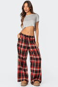 Lounge Around Plaid Wide Leg Trousers