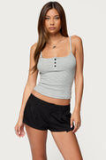 Striped Henley Tank Top