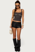 Melaney Faux Leather Micro Shorts