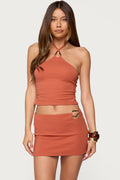 Elmer Abstract Ring Halter Top