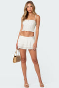 Fluer Ruffled Eyelet Mini Skort