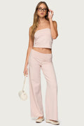 Lilah Striped Fold Over Trousers