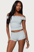 Neriah Grommet Off Shoulder Top