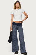 Amarna Striped Fold Over Trousers