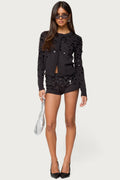 Cierra Sequin Knit Micro Shorts