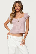 Rhory Pinstripe Babydoll Top