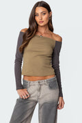 Contrast Off Shoulder Top