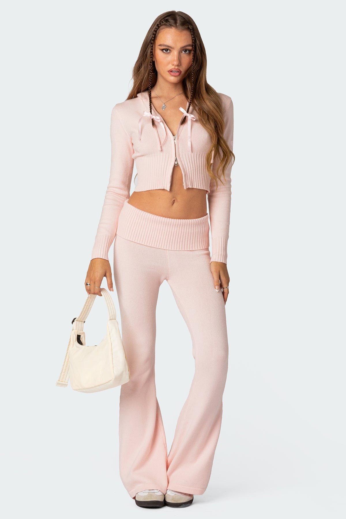 Desiree Knitted Low Rise Fold Over Trousers
