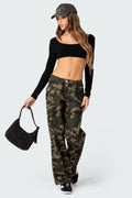 Aya Low-Rise Cargo Trousers