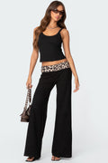 Leopard Foldover Trousers