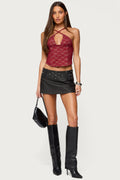 Luella Studded Faux Leather Mini Skort