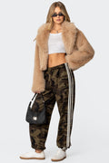 Camo Contrast Striped Joggers