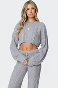 Kasey Cable Knit Cropped Sweater