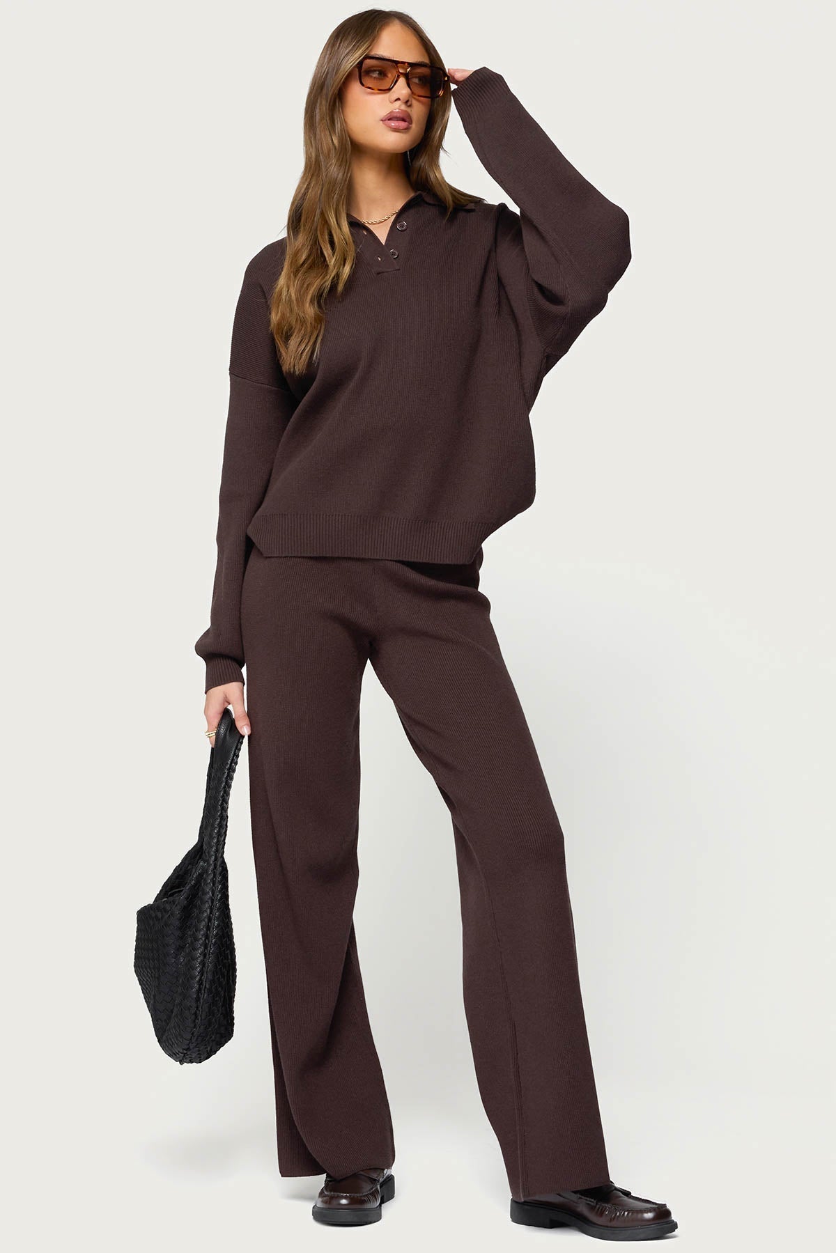 Lorie Wide Leg Knit Trousers