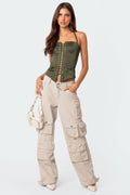 Boyfriend Low Rise Baggy Cargo Jeans
