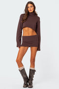 Gino Fold Over Knit Mini Skirt