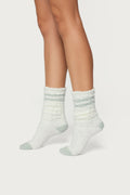 Stripey Fuzzy Scrunch Socks