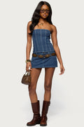 Camelia Denim Mini Skort
