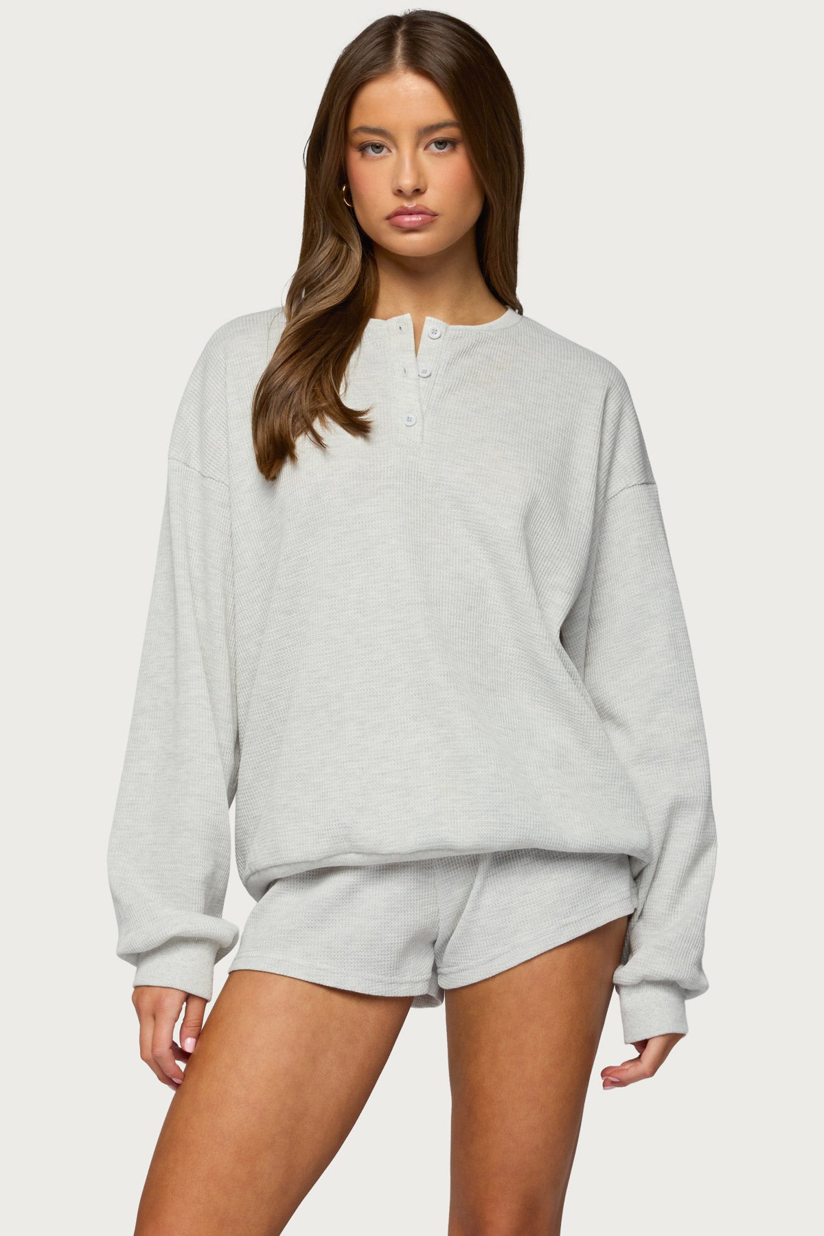 Baila Waffle Henley Top