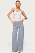 Petite Lilah Striped Fold Over Trousers