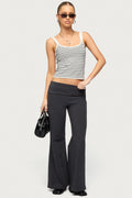 Petite Wide Leg Fold Over Trousers