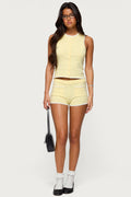 Leila Scalloped Knit Shorts