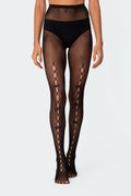 Bowtie Cutout Tights