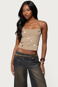Malia Flower Applique Tank Top