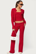 Adannah Foldover Ribbed Knit Trousers