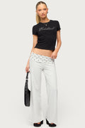 Petite Reeva Polka Dot Foldover Trousers