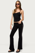 Charly Foldover Stripey Flared Trousers