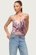 Ceren Abstract Sequin Tank Top