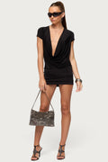 Sid Deep Cowl Neck Mini Dress