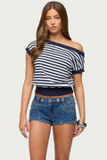 Philly Striped Off Shoulder Top