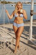 Blonca Striped Boyshort Bikini Bottom